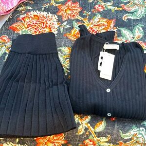 Leisure Long Sleeve Two Piece Skirt Set